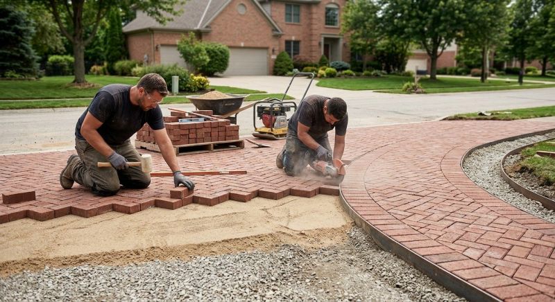 Brick Border Installation in West Hartford, CT
